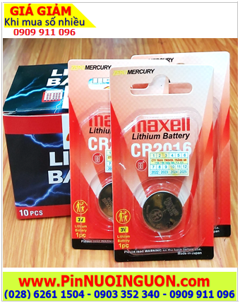 COMBO 1HỘP=15vỉ Pin Maxell CR2016 1BS PRO Lithium 3v (Loại Vỉ 1viên) _Giá chỉ 277.000/Hộp 15vỉ